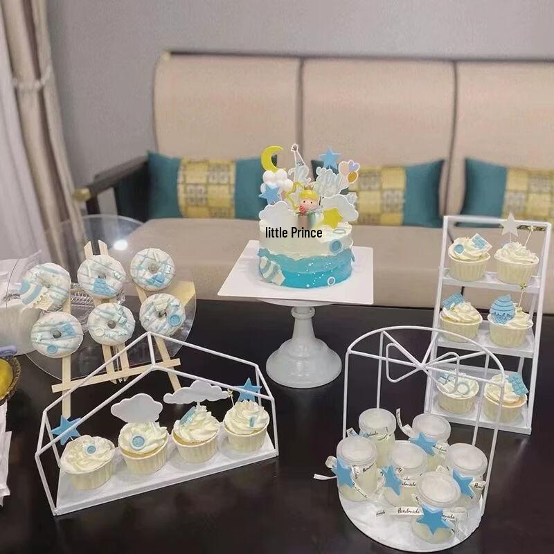 Elegant White Iron Art Dessert & Cake Display Stand Sets