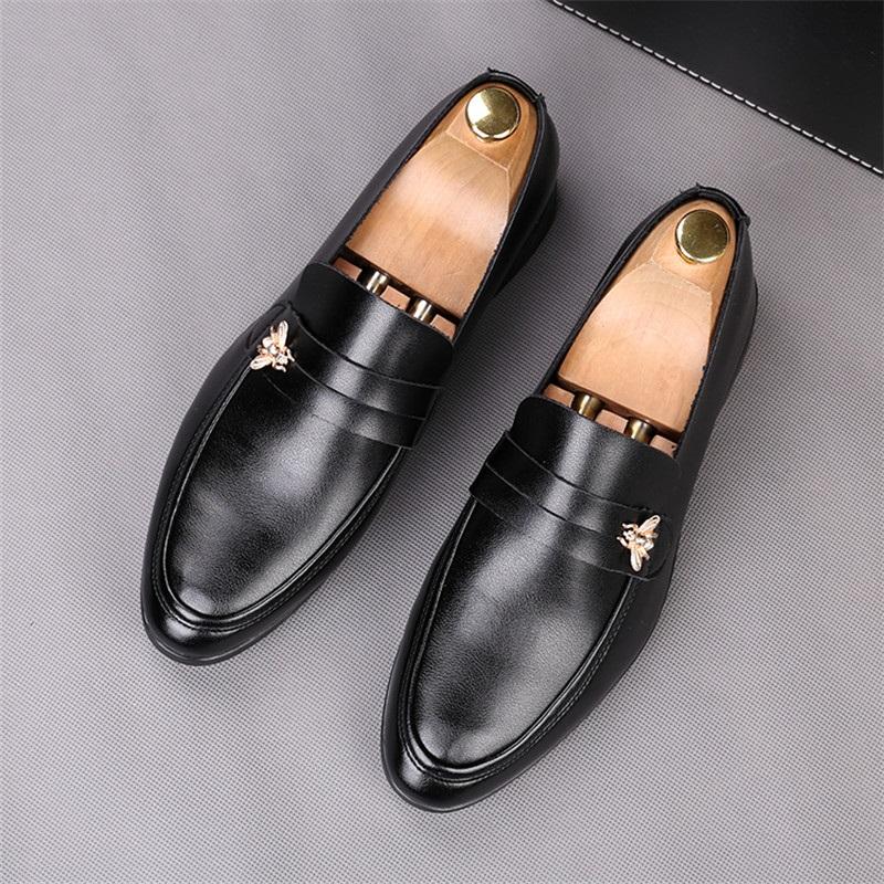 Fashion Fashion New Men's Black White Soft  Leather Flats Shoes Male Driving Loafers Homecoming Wedding Dress Zapatillas Hombre