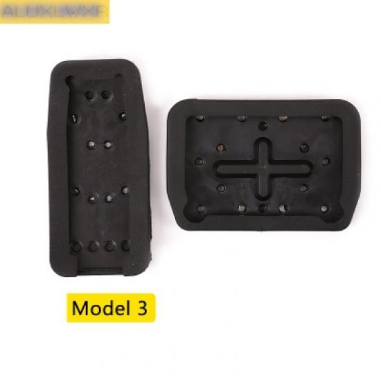 2 Pieces Aluminum Alloy Car Accelerator Gas Brake Pedal Clutch Pedal Car Accessories for Tesla Model 3 Y