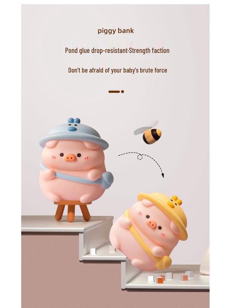 Dudu Pig Cartoon Piggy Bank Toy for Children, Large Capacity Vinyl Savings Bank and Gift.