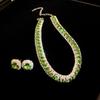 Elegant Rhinestone Square Earrings & Necklace Set – Light Luxury Clavicle Chain Jewelry for Fashionable Evening Wear