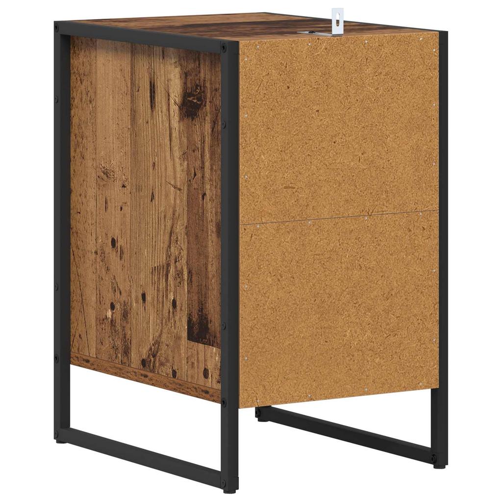 Nightstand Set of 2 Reclaimed Wood Look 39.5 x 30 x 50 cm Engineered Wood