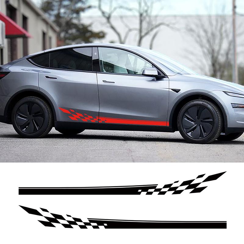Car Vinyl Side Decals for Tesla Model Y Body Side Sticker Stripes Racing Style Decor Decal Modification Stickers 2Pcs