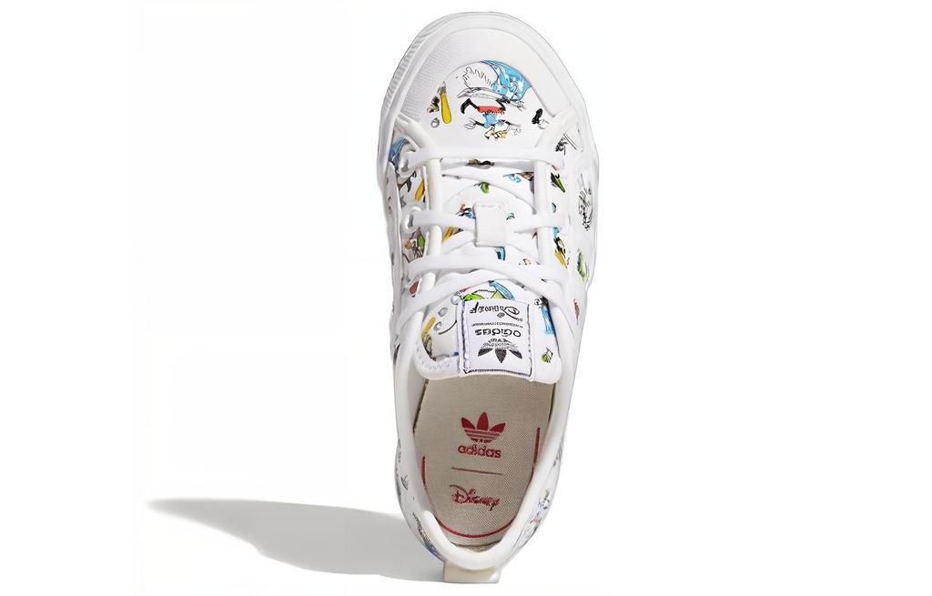 Disney X Adidas Originals Nizza Sport Goofy Comfortable Slip Resistant Low Top Skateboard Shoes White FW3823