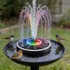 Runde Solarbetriebene Wasserfontäne Mit Dynamischer Farbbeleuchtung Ideal Für Kleine Wasserspiele Und Gärten