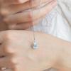 Sapphire Pendant Clavicle Necklace - Women's French Luxury Jewelry