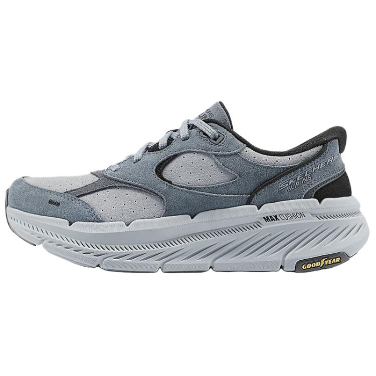 Skechers Slip-Ins Goodyear Comfortable Soft Shock Absorbing Non-Slip Wear-Resistant Running Shoes Women sneakers Gray 129712-GYBK 36