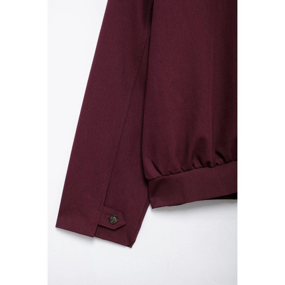 VAYLA Women Vintage Loose Lapel Jacket Burgundy Color Zipper Jacket New  Autumn Stylish Versatile Casual Jacket