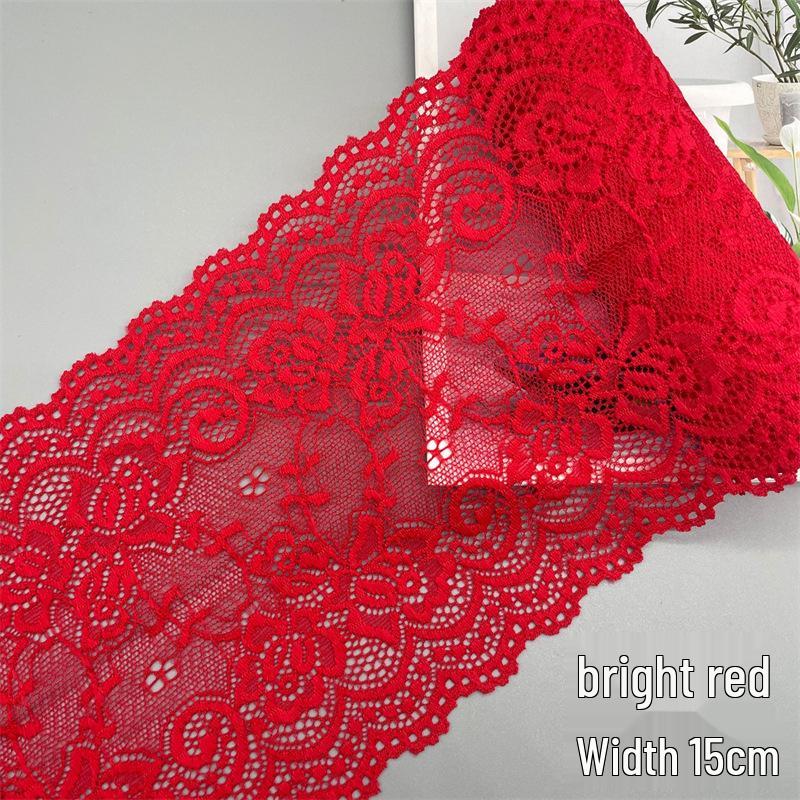 15cm Colorful Soft Elastic Lace Trim for Lingerie and Skirt Hem