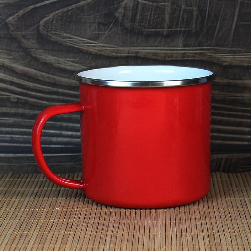 thick top quality 12oz 350ml enamel mug cup camping mug cup tea mug cup