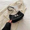 Korean Version Trendy One-shoulder Armpit Bag 2025 New Texture Foreign Style Bow Design Fashionable and Simple One-shoulder Messenger Bag