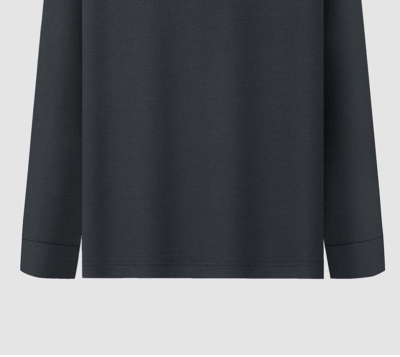 [Including Wool] Langdeng Autumn and Winter Men's Warm and Comfortable Collar Solid Color Long Sleeve T-shirt Polo Shirt
