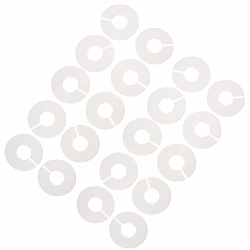 

F Fityle 20-Pack Clothing Rack Size Dividers Wardrobe Round Hanger Dividers White