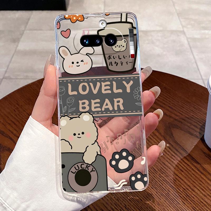 Jelly Casing For Nothing Phone 4A Capa Coque Clear Silicone Soft TPU Back Cover Cute Cat Rabbit Heart Protective Case Fundas