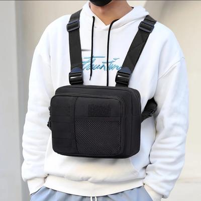 Tática colete saco streetwear funcionalidade saco de peito moda portátil multifuncional multi-bolsos à prova dwaterproof água para correr viagens
