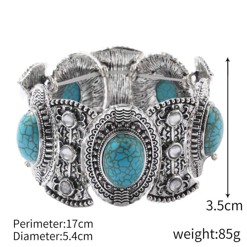 Fashionable Bohemian Ethnic Turquoise Beaded Bracelet Set For Women