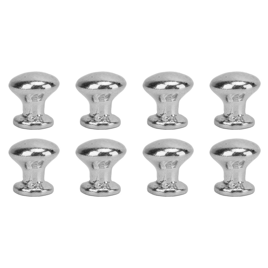 8 Pieces 1:12 Scale Miniature Round Head Knobs, Dollhouse Door Handles, Mini Drawer Pulls, Dollhouse Accessories (Silver)