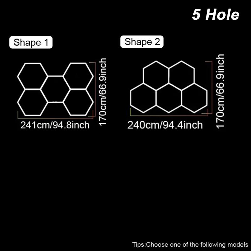 110V-240V Led Ceiling Light 6500K Honeycomb Hexagon White Lights Barbershop Gym Hair Salon Garage Lights for Car Wash Decoration