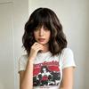 Elegant Bob-Style Women's Wig: Voluminous, Wavy Short Curls with a Matte Silk, Breathable Rose-Patterned Mesh Full-Head Cap