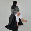 Modest Spliced Fashion Abaya with Drawstring Cuffs - Middle Eastern Style