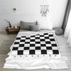 Chess Board Black And White Grid Checkered Blanket Soft Warm Flannel Throw Blanket Bedding for Bed Living room Picnic Home Sofa