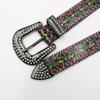 Rhinestone Belt Printed Fluorescent Hand-painted Graffiti Disco Fashion Hip Hop Korean Style Trendy Personalized Women's Belt