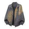 Men's Plus Size Stand Collar Retro Jacket - 2026 Autumn Collection, Trendy Loose Fit Casual Wear