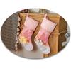 Decorative Christmas Glow Pink Socks Candy Bag for Gifts and Decor