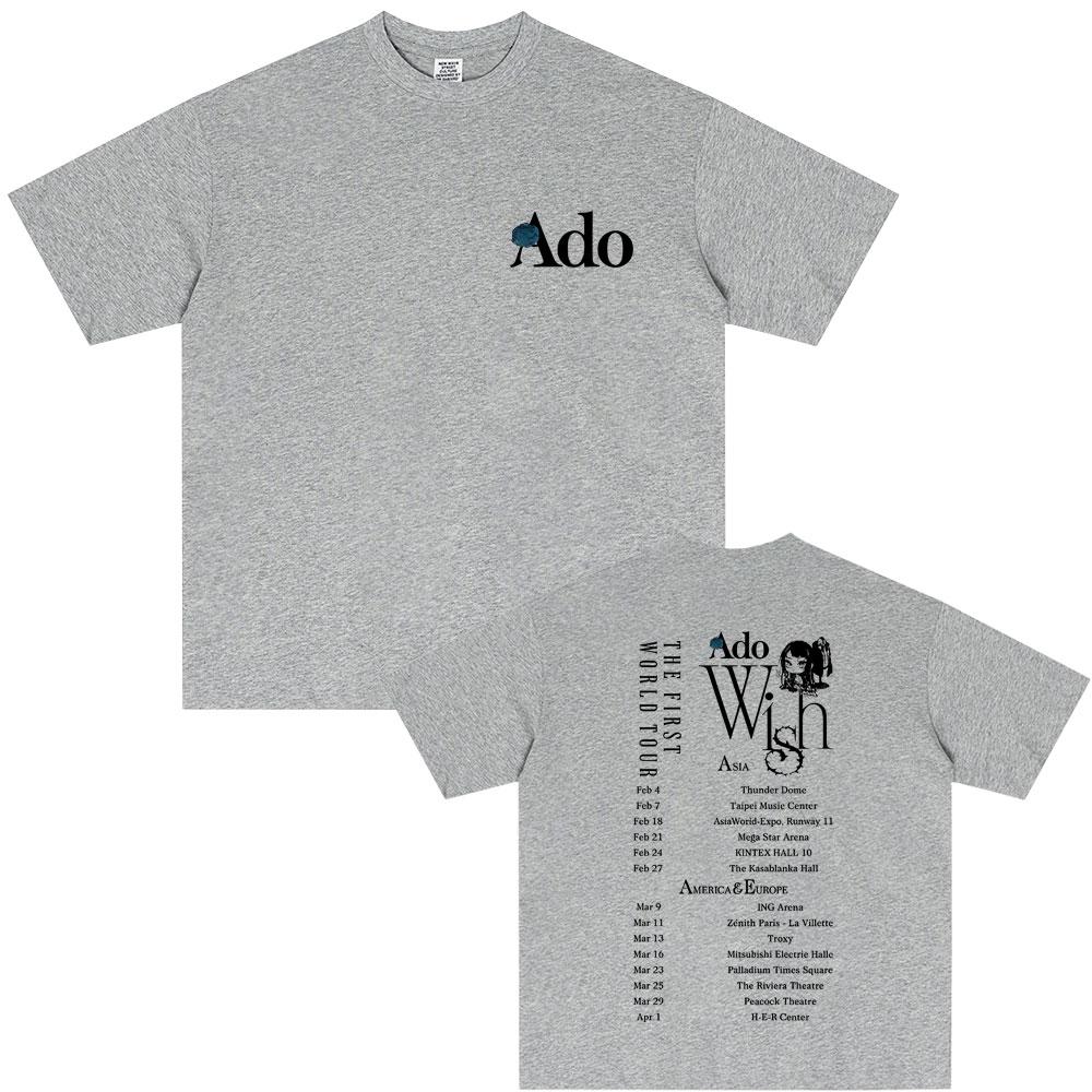 Hot Sale Ado World Tour 2025 Hibana Tshirt Unisex Women Fashion Oversized T Shirts Unisexs Casual Cotton Vintage Short Sleeve Tshirt
