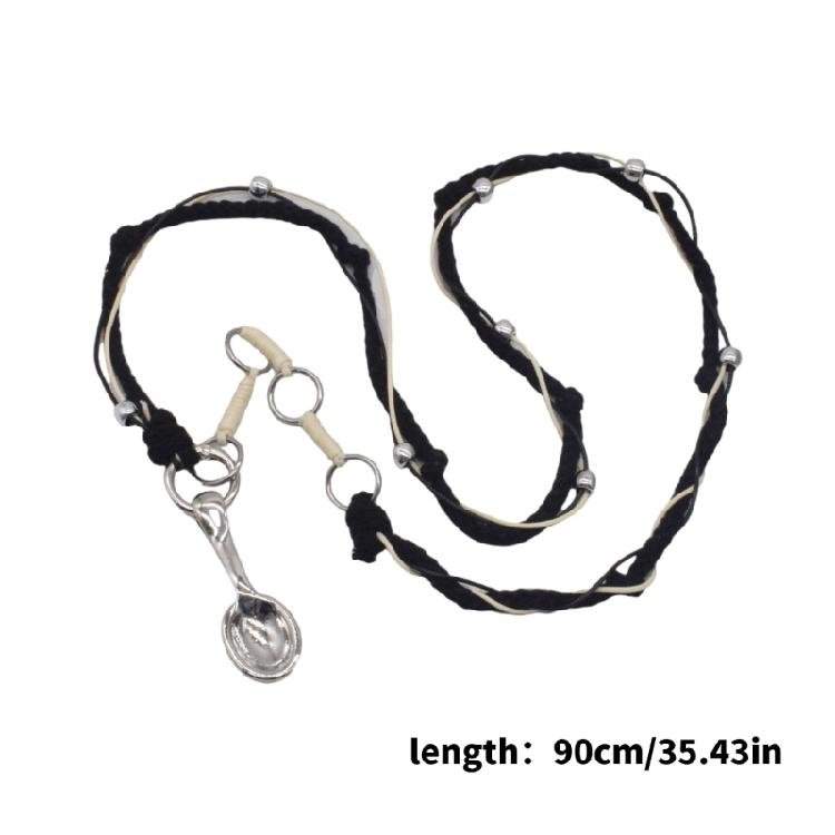 Chic and Quirky Spoon Pendant Necklace Delicate Spoon Pendant Necklace Elegant Braided Strings Neckchain Adornments
