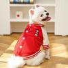 Winter Warm Puppy Coat Button Fleece Clothing Pet Outdoor Jacket Cat Supplies with D Ring Baseball Uniform Sport Suit