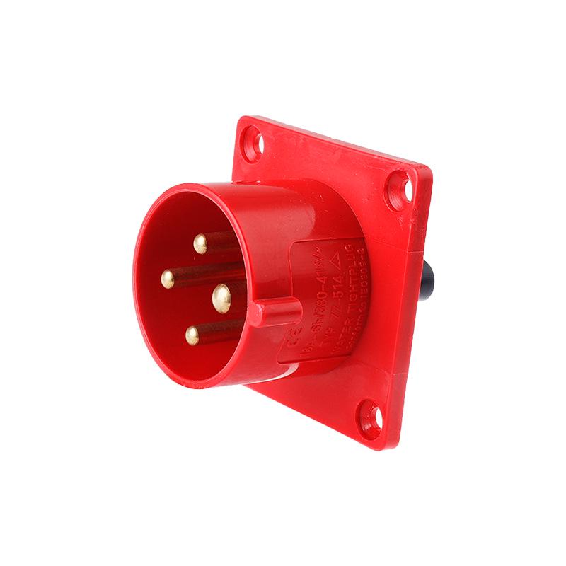 Waterproof Industrial Aviation Plug Connector: Reverse Plug Male-Female, 3-Pin, 4-Hole, 5-Pin, 16/32A-6h