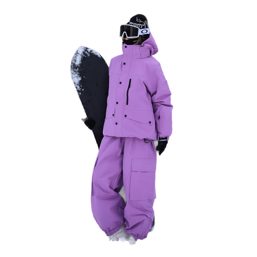 Ski Suit for Women and Men Outdoor Winter Warm Snowboard Suit Waterproof Windproof Skiing Jackets and Pants Set Unisex Breathable Insulated Snow Suit