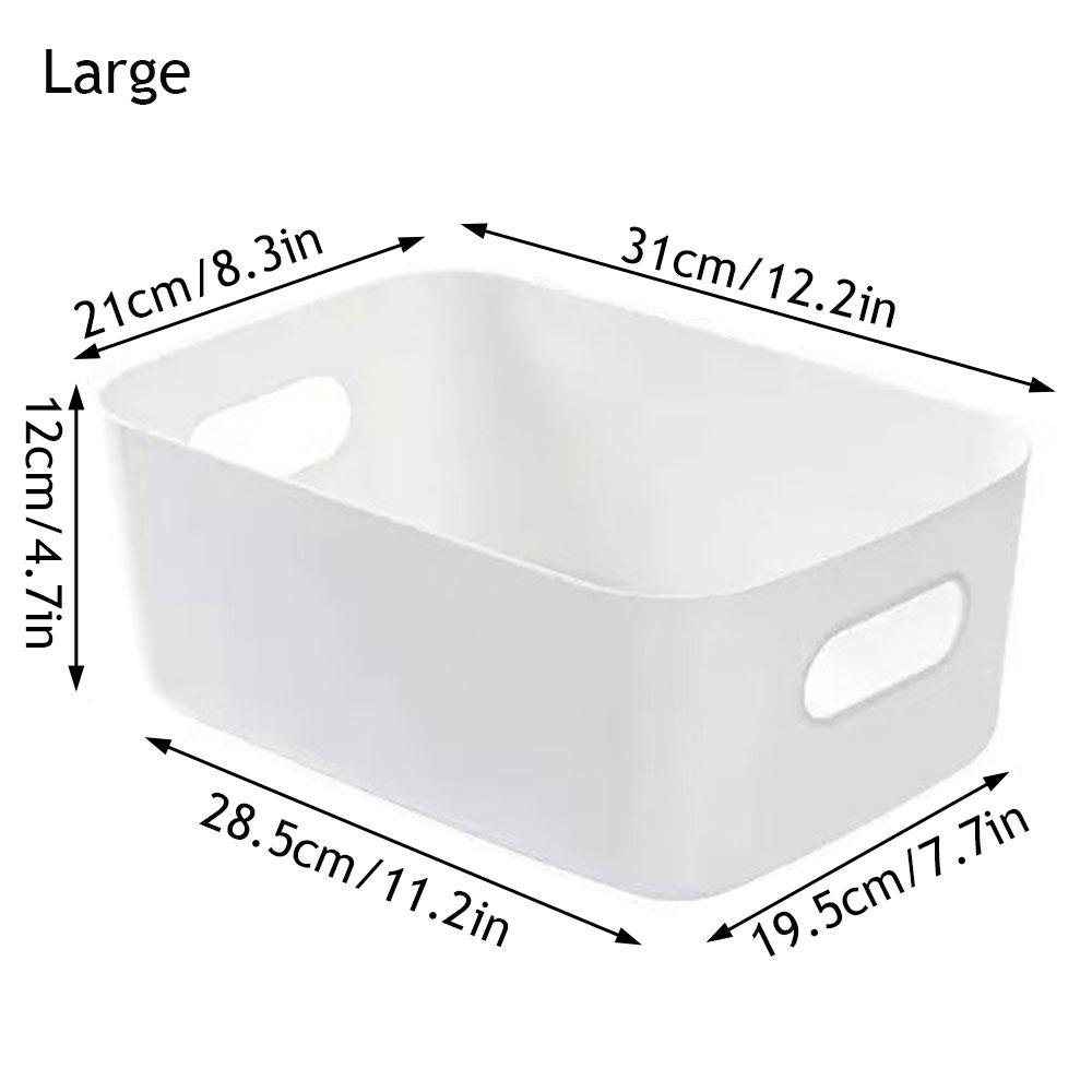White Plastic Storage Box Organizer Multi-purpose Desktop Storage Bin For Home Bathroom Office Portable Plastic Organizer