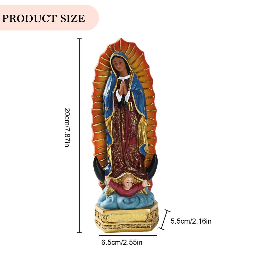 Resin Mexican Virgin Mary Statue Desktop Ornament European Our Lady Statue Handicrafts Home Decor for Office