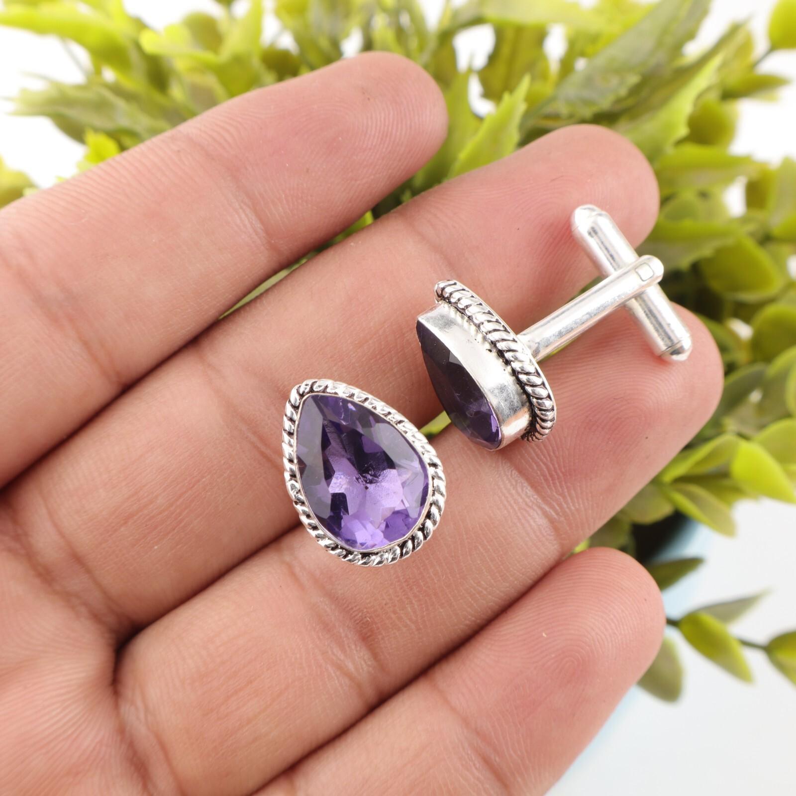 

Iolite Gemstone 925 Sterling Silver Cufflink Handmade Jewelry For Birthday Gift CL-5-15