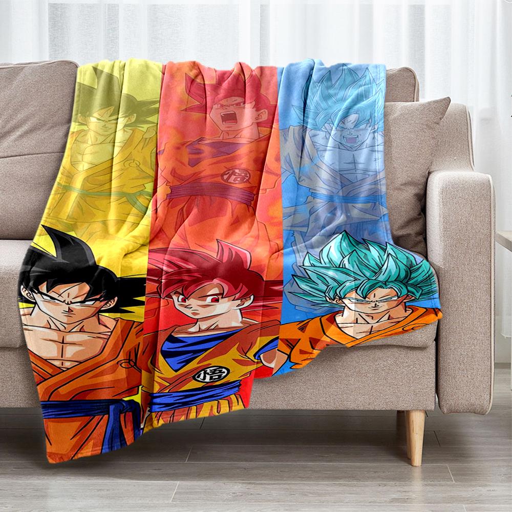 Dragon Ball Theme Printed Blanket - Perfect for Couch, Bed, Travel & Outdoor Use | Machine Washable, Cozy & Durable.