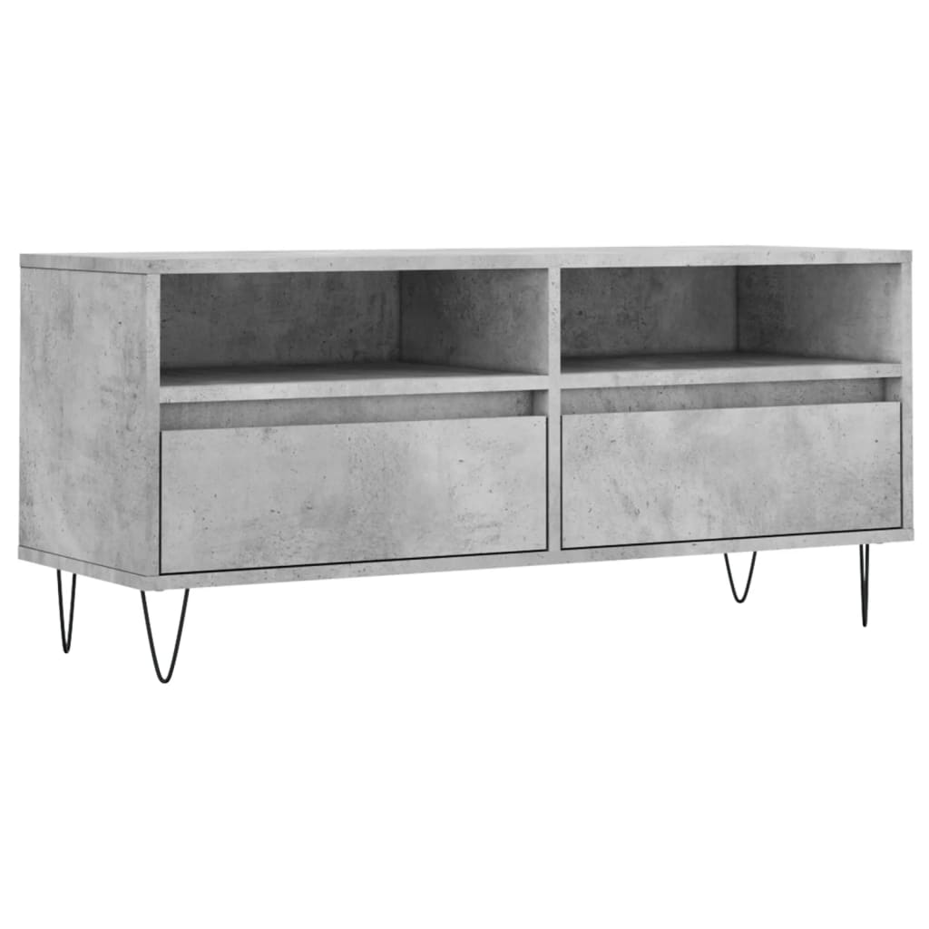TV Cabinet Concrete Grey 100 x 34.5 x 44.5 cm Particleboard