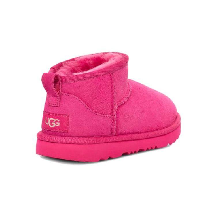 UGG Wildleder Runde Zehenpartie Slipper Flache Niedrige Stiefeletten Kinderstiefel Rosa 1130750K-RSPS