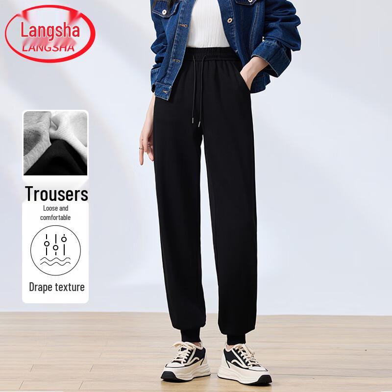 

Langsha Women s High-Waist Cotton Blend Jogger Pants L