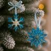 New Blue Handmade Resin Christmas Ornaments Snowflake Elk Pendant Christmas Decoration 2025 Pendant Navidad Gift