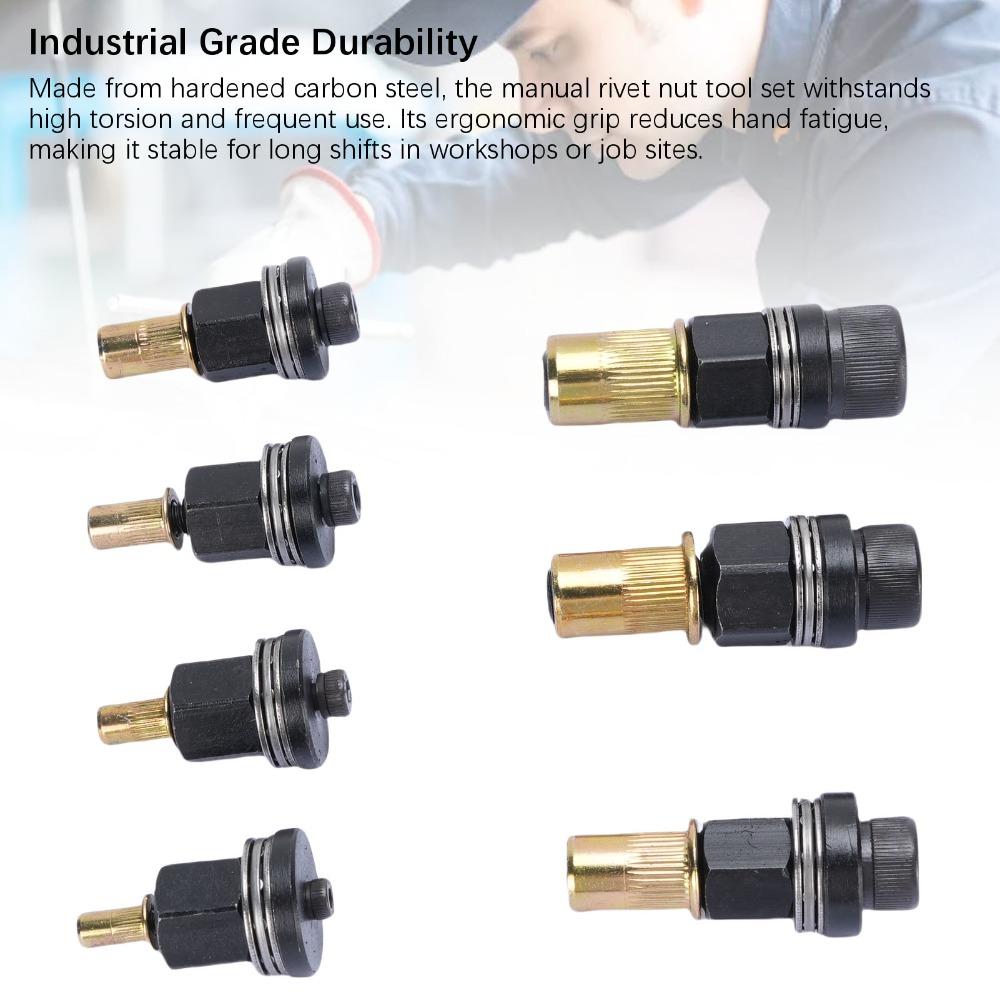 7pcs Drill Powered Operation Rivet Nut Tool Multifunctional Rivet Tool  Hardware Applications
