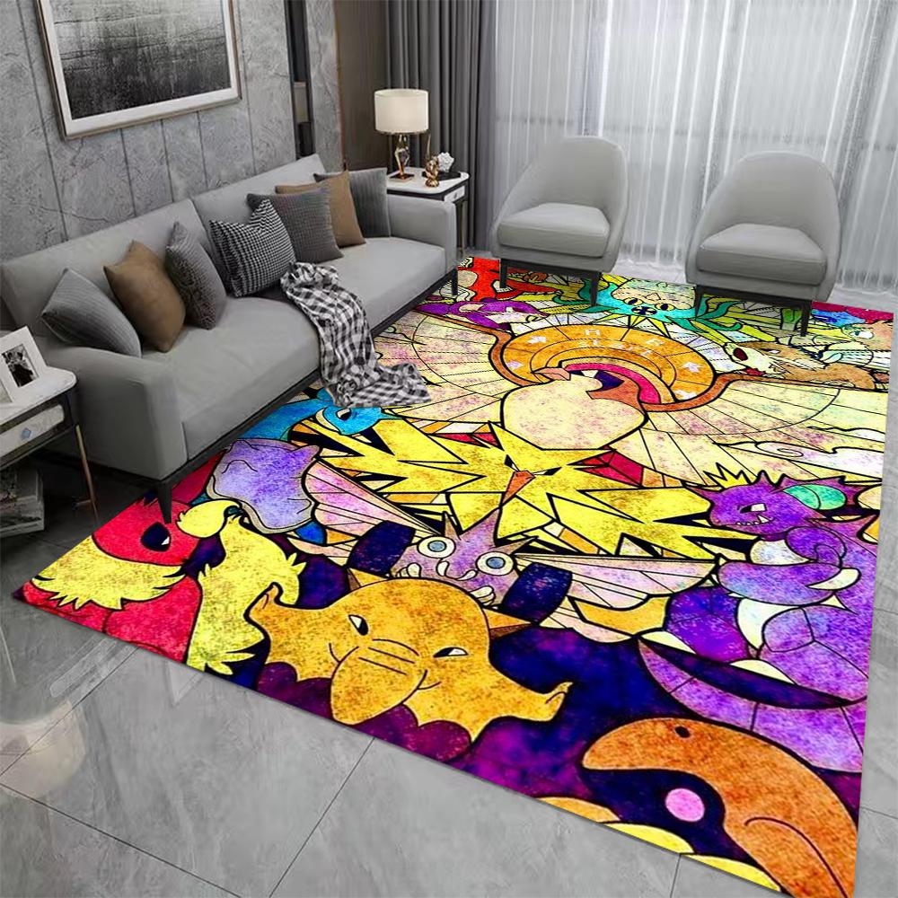 

Pokemon Card Soft Rug for Living Room Bedroom Decor Kids Play Mat Non Slip Comfortable Floor Carpet 50x80cm