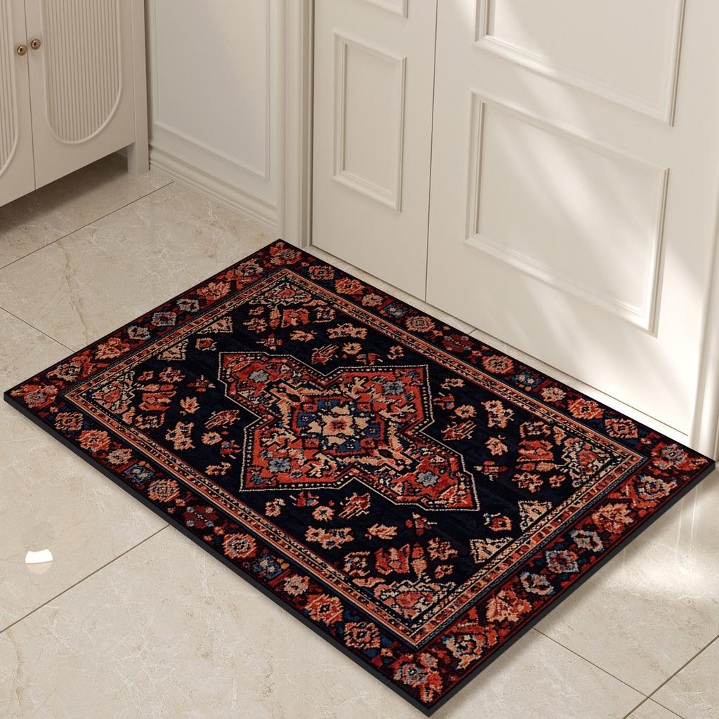 Retro Entrance Doormat Door Mat Outdoor Welcome Home Front Room Rugs Floor Foot Mat Hallway Carpet Anti Slip Washable