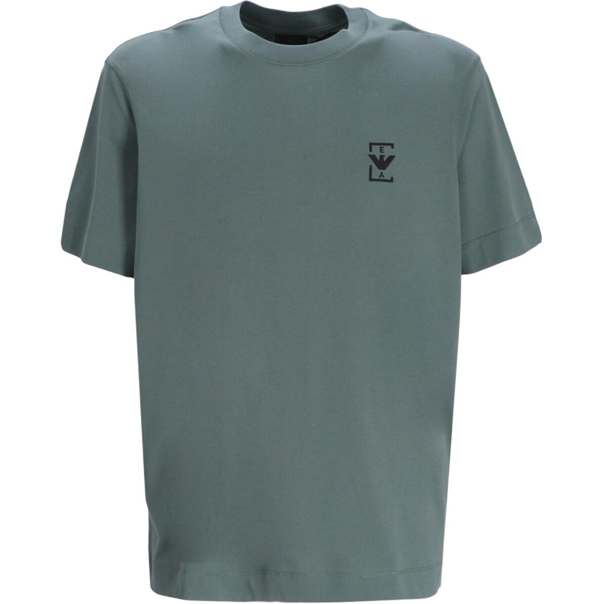 

Emporio Armani Ss25 Solid Color Round Neck Logo Print Short Sleeve T-Shirt Men tops Dark-Green EM001068-AF12926-U9083 XL