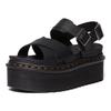 Dr. Martens Martin Two-Layer Cowhide Versatile Simple One-Strap Sandals Women Sandals Black 30717001