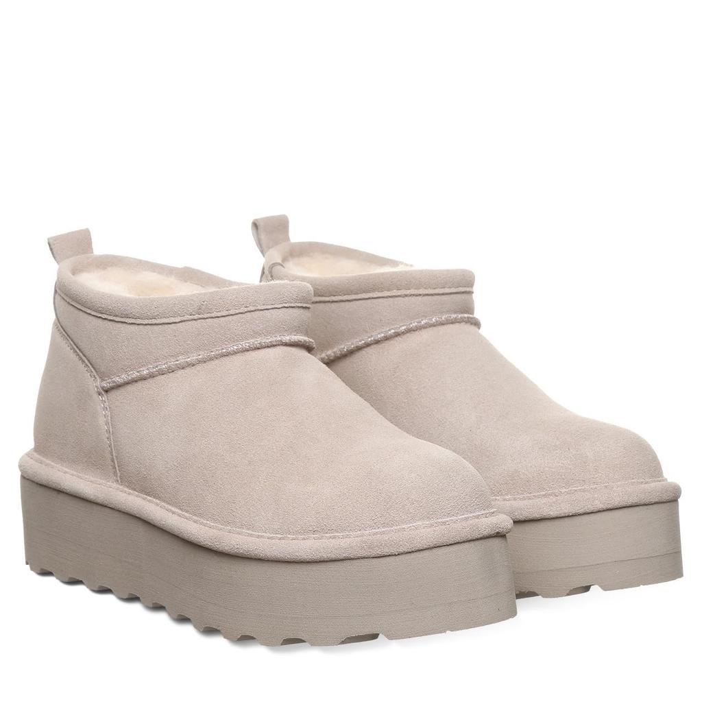 Bearpaw Retro Super Shorty Sheepskin Boots with Thick and Genuine Warm and Fluffy Soles, Water-Repellent Stain-Resistant Leather, (Mushroom, 23.0 Cm)