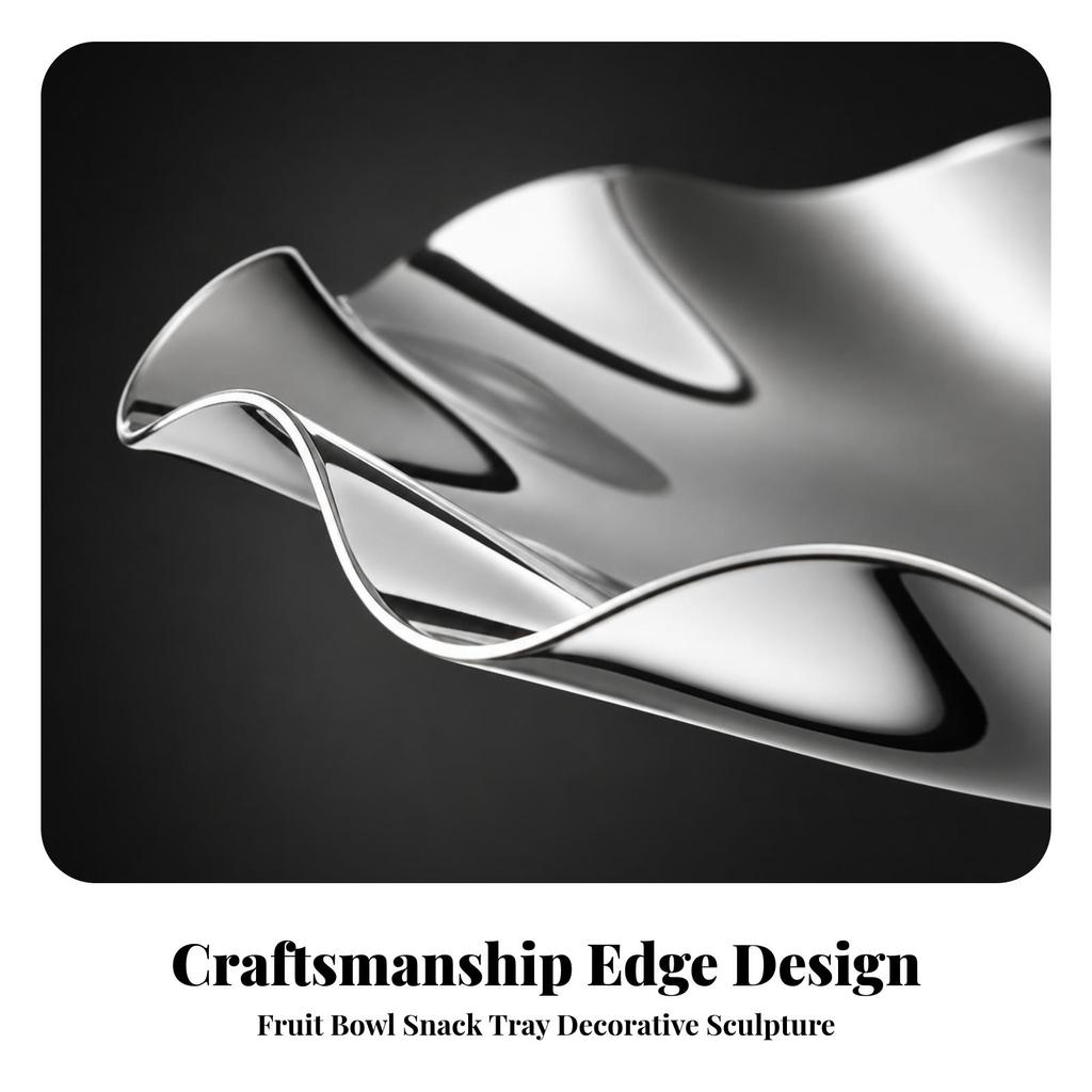Lotus-Shaped Pedestal Fruit Dish Sculptural Holder Countertop