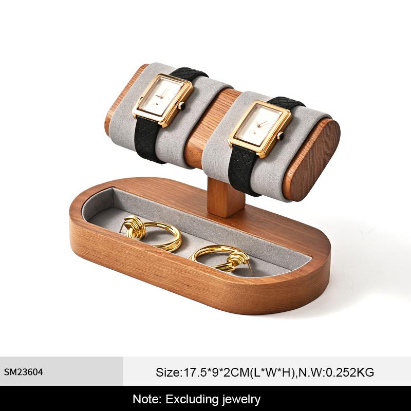 Solid Wood Watches Display Stands Base Watch Necklace Bracelet Organizer Rack Bangle Scrunchie Headband Showcase Stands