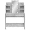 vidaXL Schminktisch mit LED-Leuchten Betongrau 96x40x142 cm
